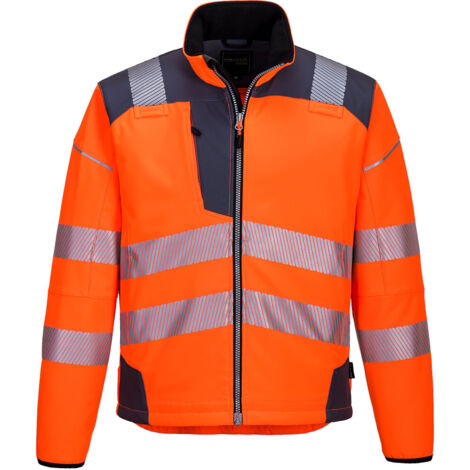 Chaqueta Softshell de Alta Visibilidad PW3 Naranja/Gris XL