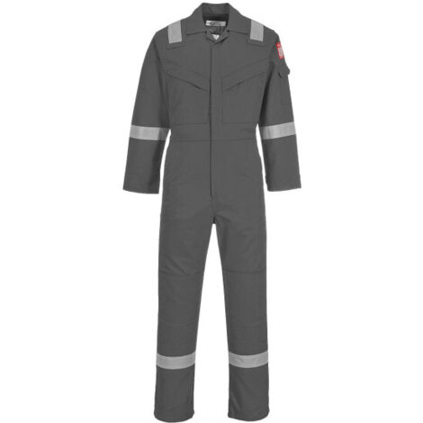 Mono ignífugo y antiestático 350g - Alta visibilidad / Gris / XL