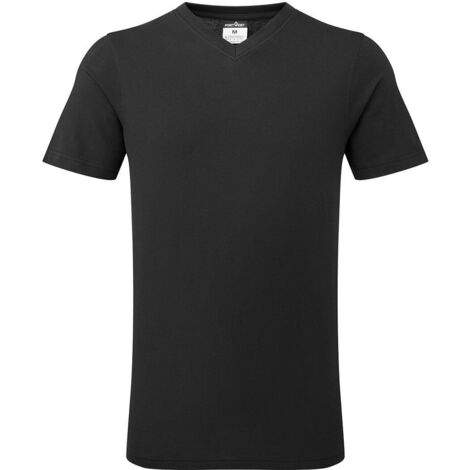 Camiseta de algodón con cuello en V - Comodidad y estilo / Negro / XL (1/2)