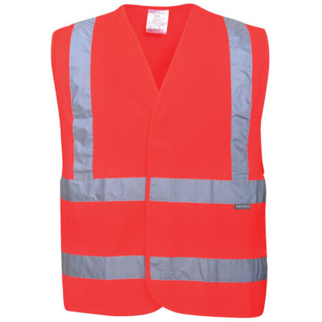 Chaleco de Alta Visibilidad con Banda y Tirantes / Rojo / L/XL
