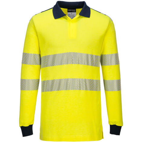 Polo de Alta Visibilidad Ignífugo Amarillo/Marino 3XL