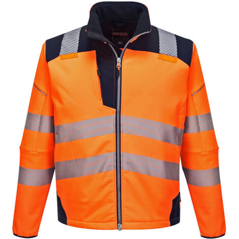 Softshell de alta visibilidad PW3 - Transpirable, impermeable y corta-viento / Naranja Marino / XL