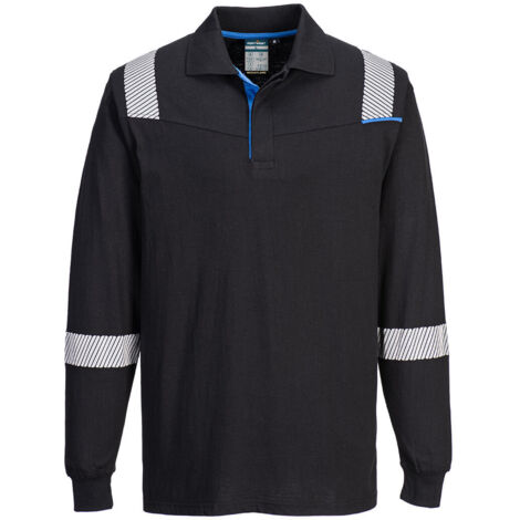 Polo de manga larga resistente al fuego WX3 Negro L