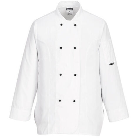 Chaqueta de cocina para mujer Raquel - Manga larga y cómoda / Blanco / L