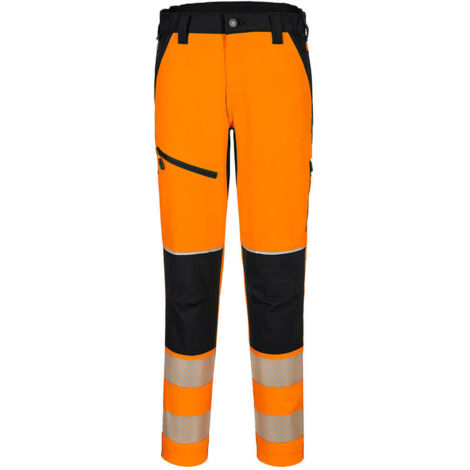 Pantalones PW3 de alta visibilidad y tejido elástico PORTWEST T140 L Amarillo/Negro (1/2)