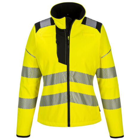 Chaqueta Softshell tejido de 3 capas de alta calidad para mujer resistente al agua PORTWEST PW381 S Naranja/Negro (1/2)