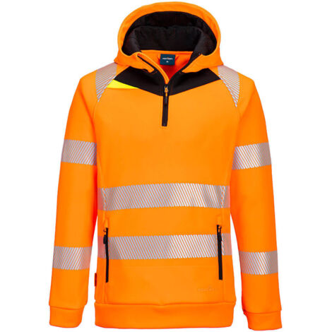 Sudadera con capucha DX4 Hi-Vis 1/4 Zip para el invierno / Naranja Negro / XXXL (1/2)