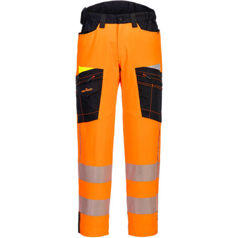 Pantalones de alta visibilidad DX4 Hi-Vis Service para trabajo / Amarillo Negro / 44 (1/2)