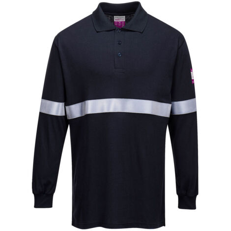 Polo de manga larga antistático Azul marino S