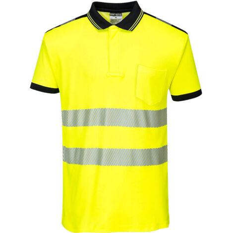 Polo manga corta de alta visibilidad PW3 tejido transpirable 2 bandas PORTWEST T180 XXXL Amarillo / Negro