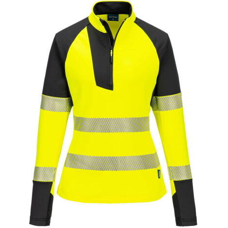 Sudadera de Alta Visibilidad PW3 con Cremallera 1/4 para Mujer / Amarillo Negro / XXL (1/2)