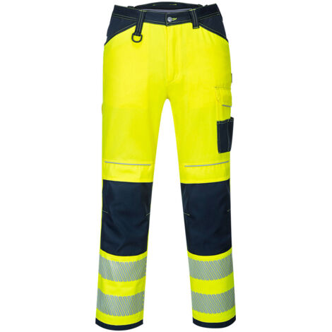 Pantalón PW3 de trabajo de alta visibilidad amarillo/marino XL - FR(52) - UK(41)