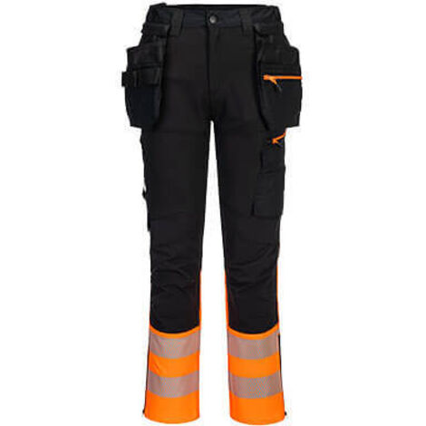 Pantalón DX4 HV clase 1 con bolsillos flotantes desmontables Naranja/Negro M - FR(42) - UK(33) (1/2)