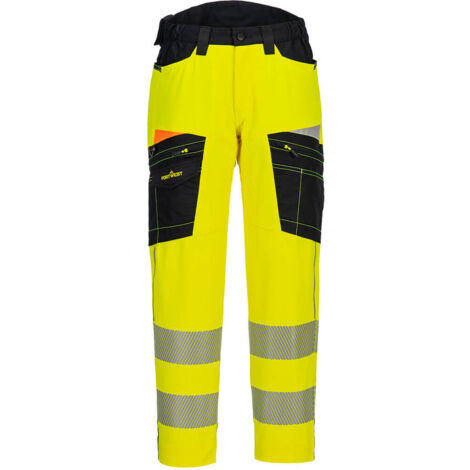 Pantalón de trabajo elástico DX4 HV Amarillo/Negro L - ES(48) - UK(38)