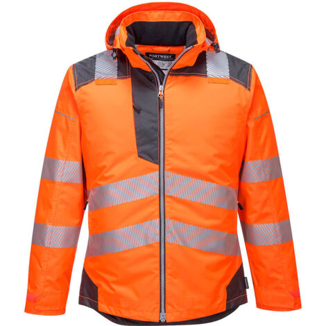 Chaqueta de invierno de alta visibilidad PW3 / Naranja Gris / XXXL
