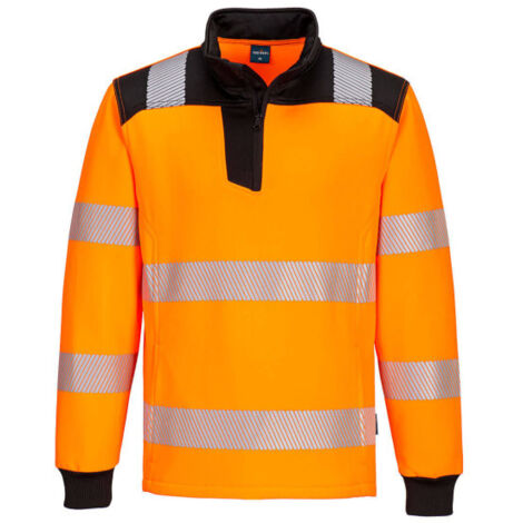 Sudadera con media cremallera PW3 Hi-Vis naranja/negro 5XL (1/2)