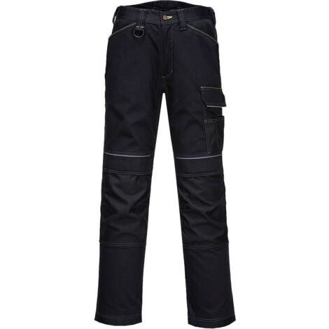 Pantalón elástico de trabajo PW3 de alta visibilidad para mujer / Negro / 32