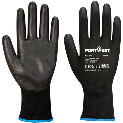 Guantes de PU Táctiles Negros 2XL - Talla 11 (1/2)