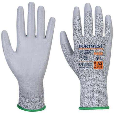 Guante anti-corte LR con palma de PU - Seguridad y Comodidad / Gris / XXXL