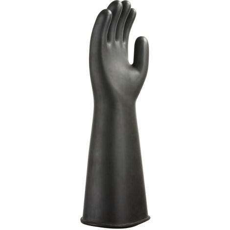 Guantes de látex pesado de caucho negro L - Talla 9