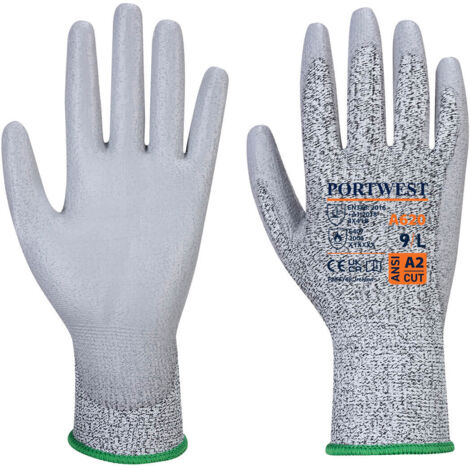 Guante anti-corte LR con palma de PU - Seguridad y Comodidad / Blanco / XL