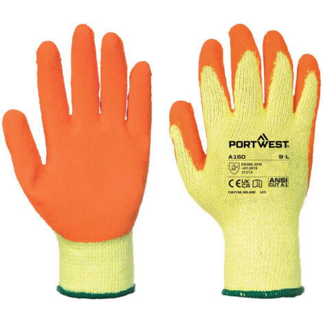 Guantes de punto con recubrimiento de látex clásico naranja 2XL - Talla 11