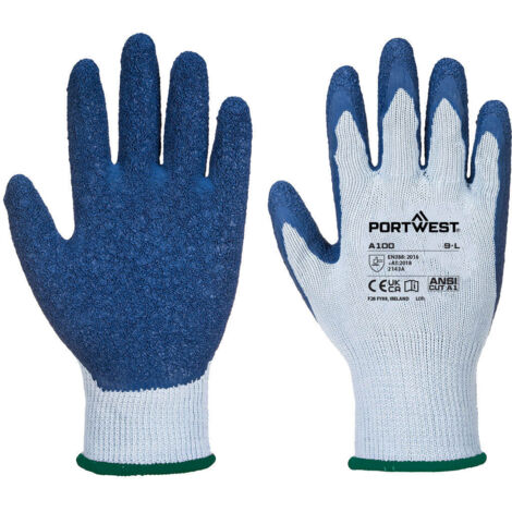 Guantes con recubrimiento de látex gris/azul, talla S - Talla 7