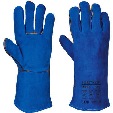 Guante de Soldador de Serraje - Protección y Comodidad / Azul / M