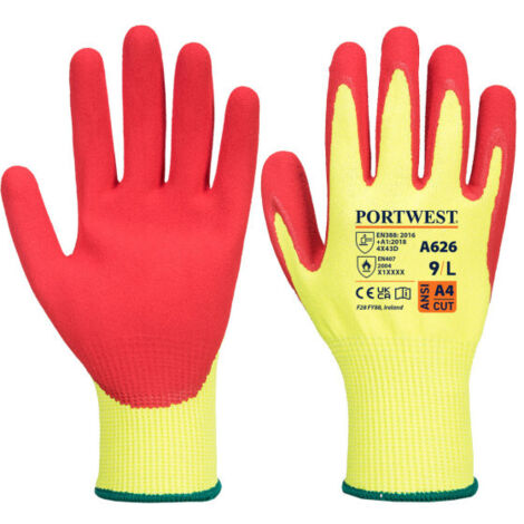 Guante de Nitrilo Vis-Tex Cut D13: Seguridad y Rendimiento / Amarillo Rojo / XL