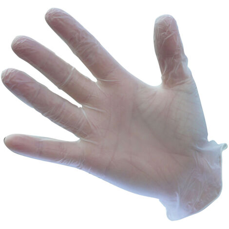 Guantes desechables de vinilo con polvo, incoloros, talla L - Talla 9