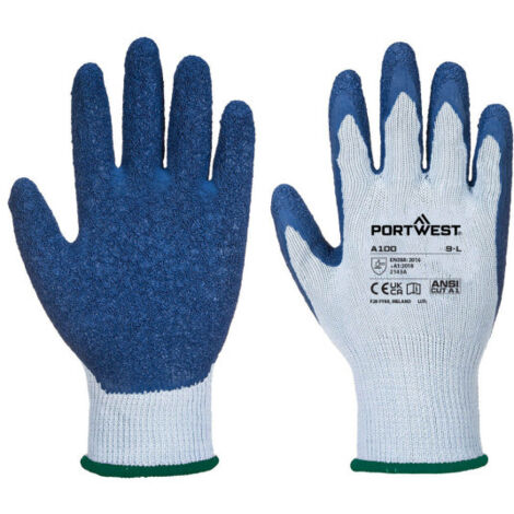 Guante Grip de Látex Premium para un Agarre Seguro / Gris Azul / XXL
