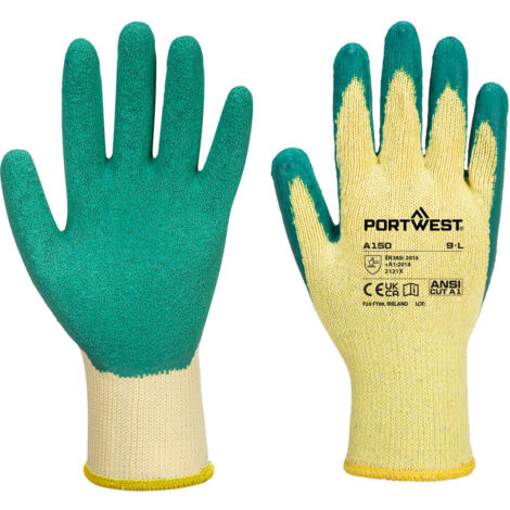 Guantes de punto con recubrimiento de látex clásico verde L - Talla 9