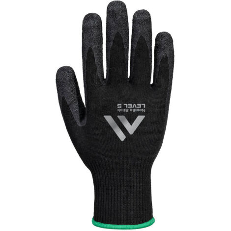 Guante de látex rugoso Needle Stick F10 - Protección Superior / Negro / M