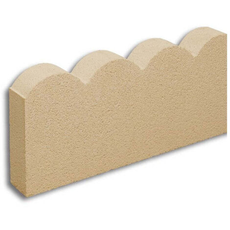 Bordillo ondas 50x20 cm. / Unidad / 50x20x6 cm. / Blanco Crema