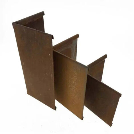 Unión 90º borduras de Acero Corten / 10 cm / Redondeado