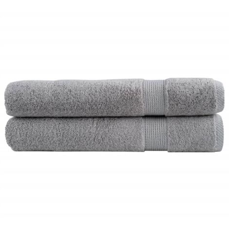 vidaXL Toallas premium SOLUND 2 uds gris 100x200 cm 600 gsm
