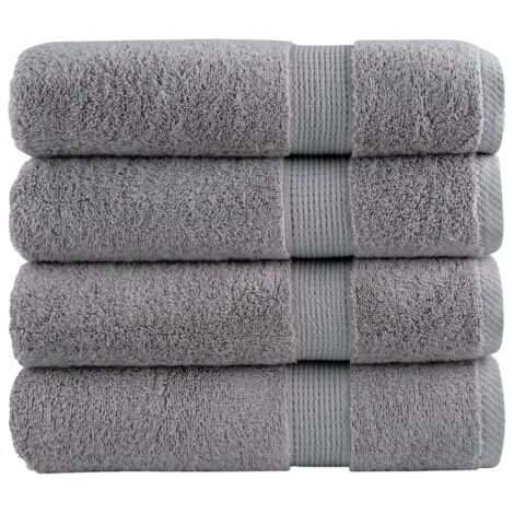 Toallas de ducha SOLUND 4 unidades gris 70x140 cm 600 gsm vidaXL