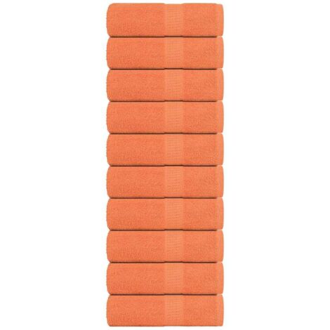 Toallas de mano 10 unidades RANA Naranja 30x30 cm 100% Algodón vidaXL