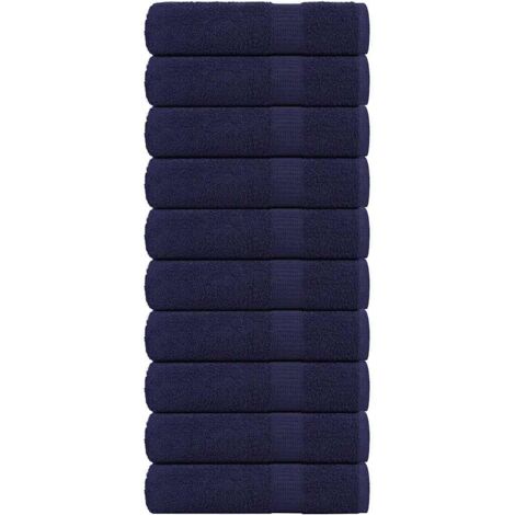 vidaXL Toallas de baño FROGN 10 uds azul marino 100x150 cm 360 g/m²