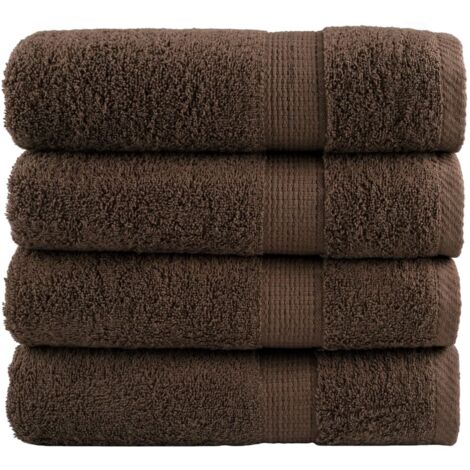 Toallas de ducha SOLUND 4 unidades marrón 70x140 cm 600 gsm vidaXL