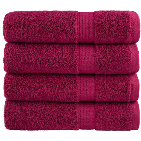 Toallas de baño SOLUND 4 unidades burdeos 100x150 cm 600 gsm vidaXL