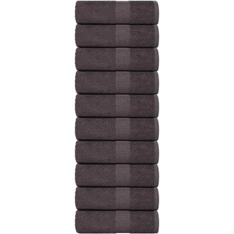Toallas de mano 10 unidades FROGN Antracita 30x30 cm 100% Algodón vidaXL