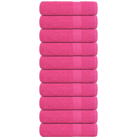 Toallas de Mano 10 piezas Rosa 50x100 cm 360 g/m² 100% Algodón vidaXL