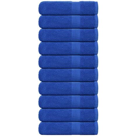 Toallas de baño 10 uds azul 100x150 cm 360 g/m² 100% algodón vidaXL