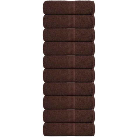 Toallas de mano 10 unidades FROGN Marrón 30x30 cm 100% Algodón vidaXL