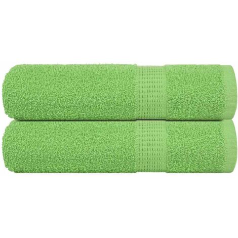 Toallas de Baño 2 uds Verde Manzana 100x150 cm 360 gsm vidaXL