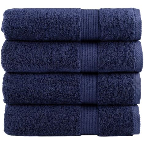 vidaXL Toallas de baño SOLUND 4 uds azul marino 100x150 cm 600 gsm