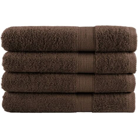 Toallas premium SOLUND 4 unidades marrón 100x200 cm 600 gsm vidaXL