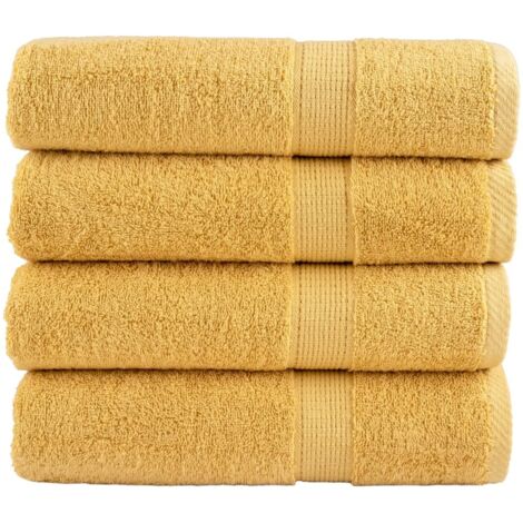Toallas de baño SOLUND 4 unidades dorado 100x150 cm 600 gsm vidaXL