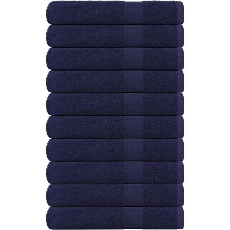 vidaXL Toallas de sauna FROGN 10 uds azul marino 80x200 cm 360 g/m²